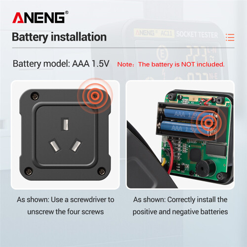 ANENG AC11 Steckdosenprüfer LCD Leckstrom UK 2