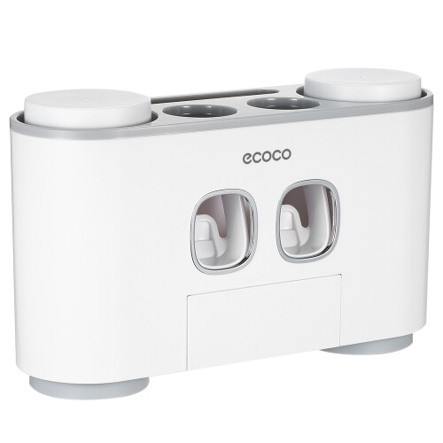 ecoco Automatische Zahnpastaspender 2 Stk. 4 Becher 5 Fächer 1