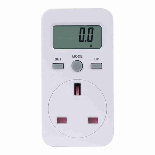 UK-Stecker Digital-LCD-Energiemessgerät Stromzähler Steckdose