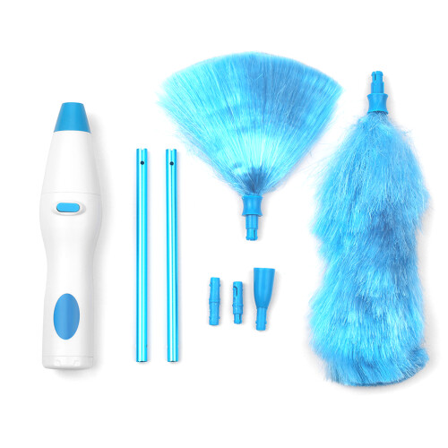 Handheld Akku-Spinnduster mit ausziehbarer Mikrofaserbürste, 2 Köpfe 1