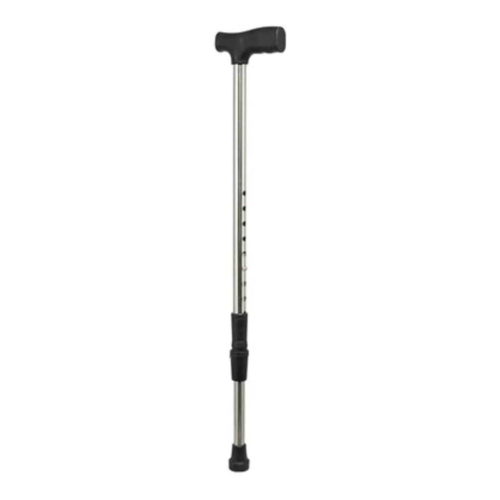 Safety Crutches Non-Slip Adjustable Elderly Walking Cane With 4-Pin Base Thickened Stainless Steel Comfortable