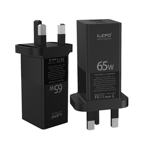 65W USB-C PD-Ladegerät 3-Port Schnellladegerät 1