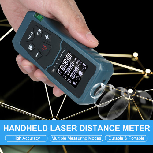 Handheld Laser Distance Meter 1.6-inch LCD Bubble Level Measure 2