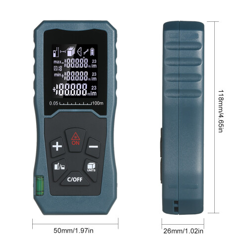 Laser-Entfernungsmesser 1,6" LCD Wasserwaage Pythagoras 1