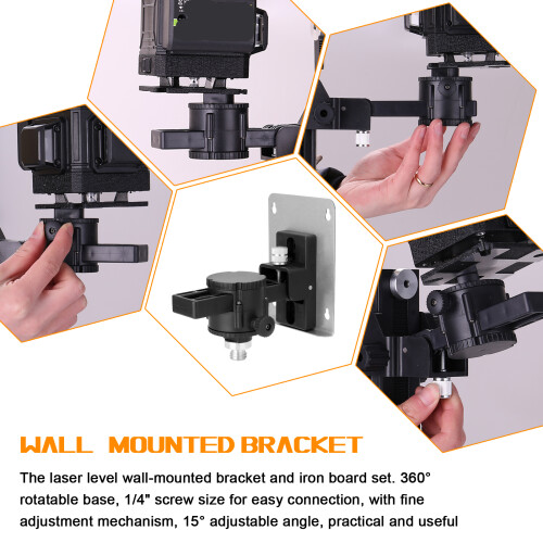 360 Rotation 15 Tilt Adjustable Laser Level Wall Bracket