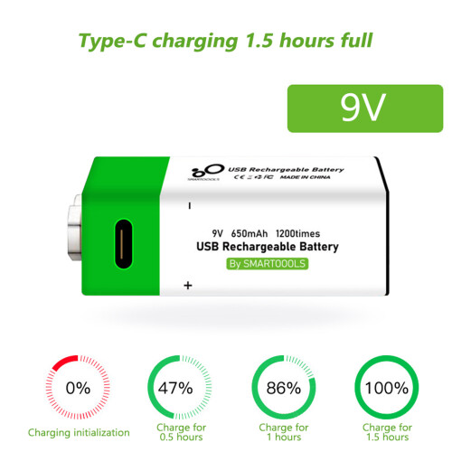 Typ-C-Akku 9V 650mAh für Mikrofon/Gitarre 2