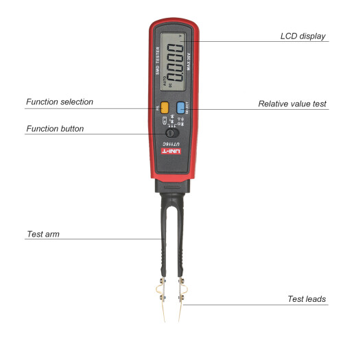 UNI-T SMD-Prüfgerät Digitalmultimeter LCD Auto-Bereich 2