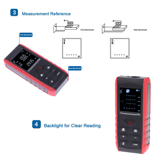 60m Portable Laser Distance Meter Area Volume Angle Measure 1