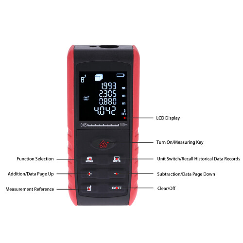 100m Portable Laser Distance Meter Area Volume Angle Measure 1