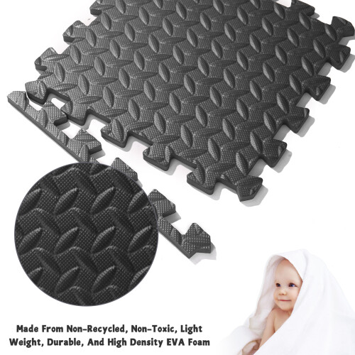 8pcs Soft EVA Foam Interlocking Play Mat Home Gym Tiles