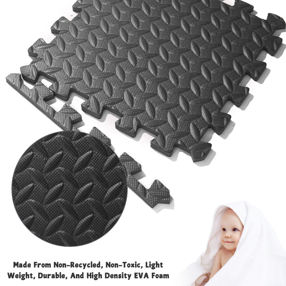 8pcs Soft EVA Foam Interlocking Play Mat Home Gym Tiles