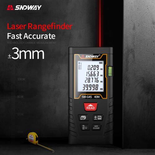 SNDWAY 40m Laser-Entfernungsmesser mit Wasserwaage 1