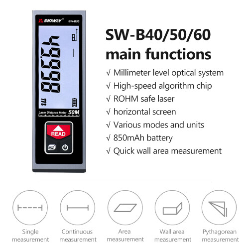 SNDWAY SW-B40 Laser Distance Meter Handheld Rangefinder 2