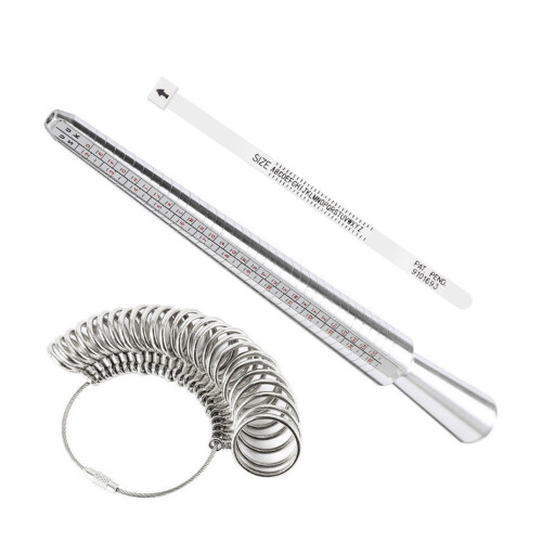Aluminium Ring Sizer Mandrel Tool with Gauge Set