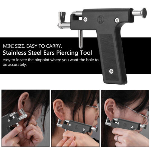 Stainless Steel Body Piercing Kit with Ears Studs Tools