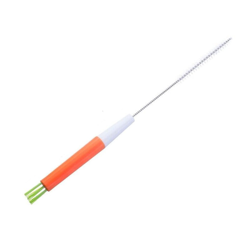 Infant Bottle Nipple Brush 360 Degree Rotating Straws Cleaning Brushes, Multi-Purpose Kitchen Washing Tool, Orange