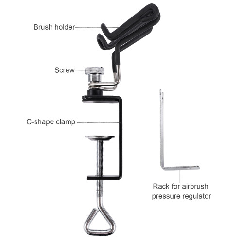 Universal Airbrush Holder Stand Two-Brush Clamp-on Rack