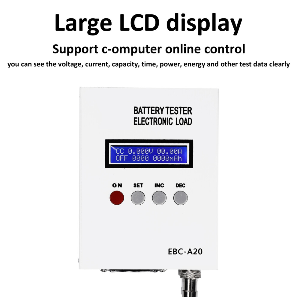 Battery Tester 30V 20A 85W Capacity Test 5A Charge 20A Discharge Pc Light 610830877064