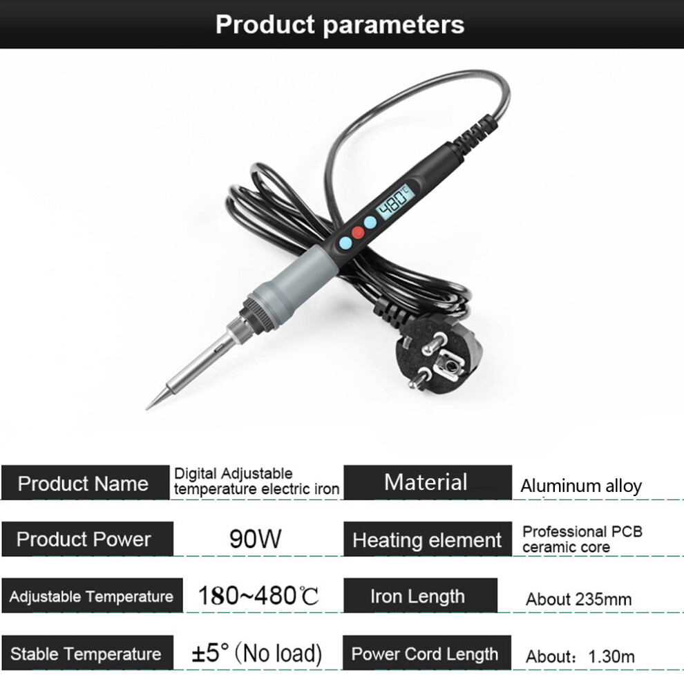 Handskit 90W Soldering Iron 180-480 Temp Adjustable Lcd Display 610830879518