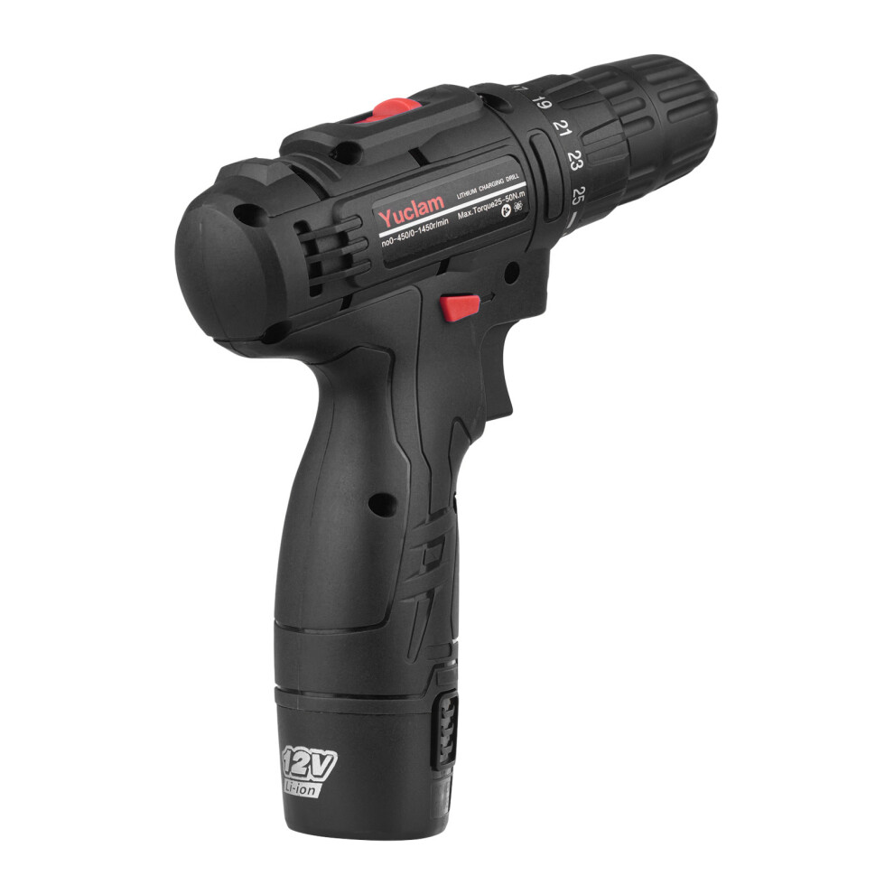 12V Cordless Screwdriver 2-Speed Rechargeable Drill 3/8" 50Nm Led 610830867942