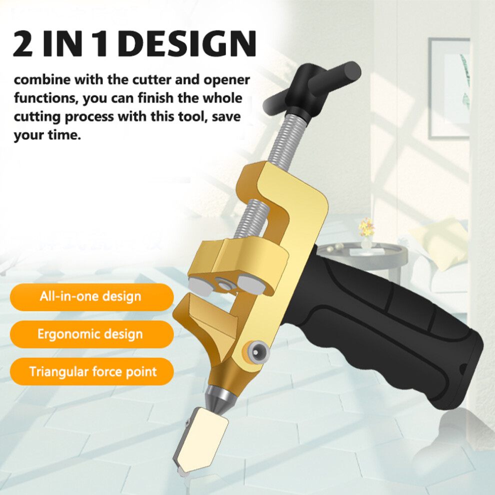2 In 1 Portable Ceramic Tile Cutter Opener Hand Tool 610830870836