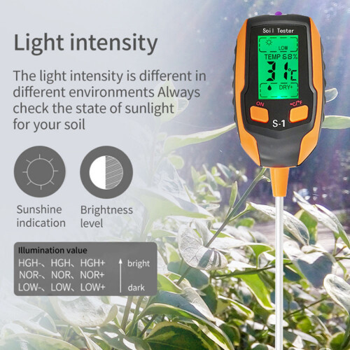 4-in-1-Bodentester Feuchtigkeit pH Temp Licht Messgerät
