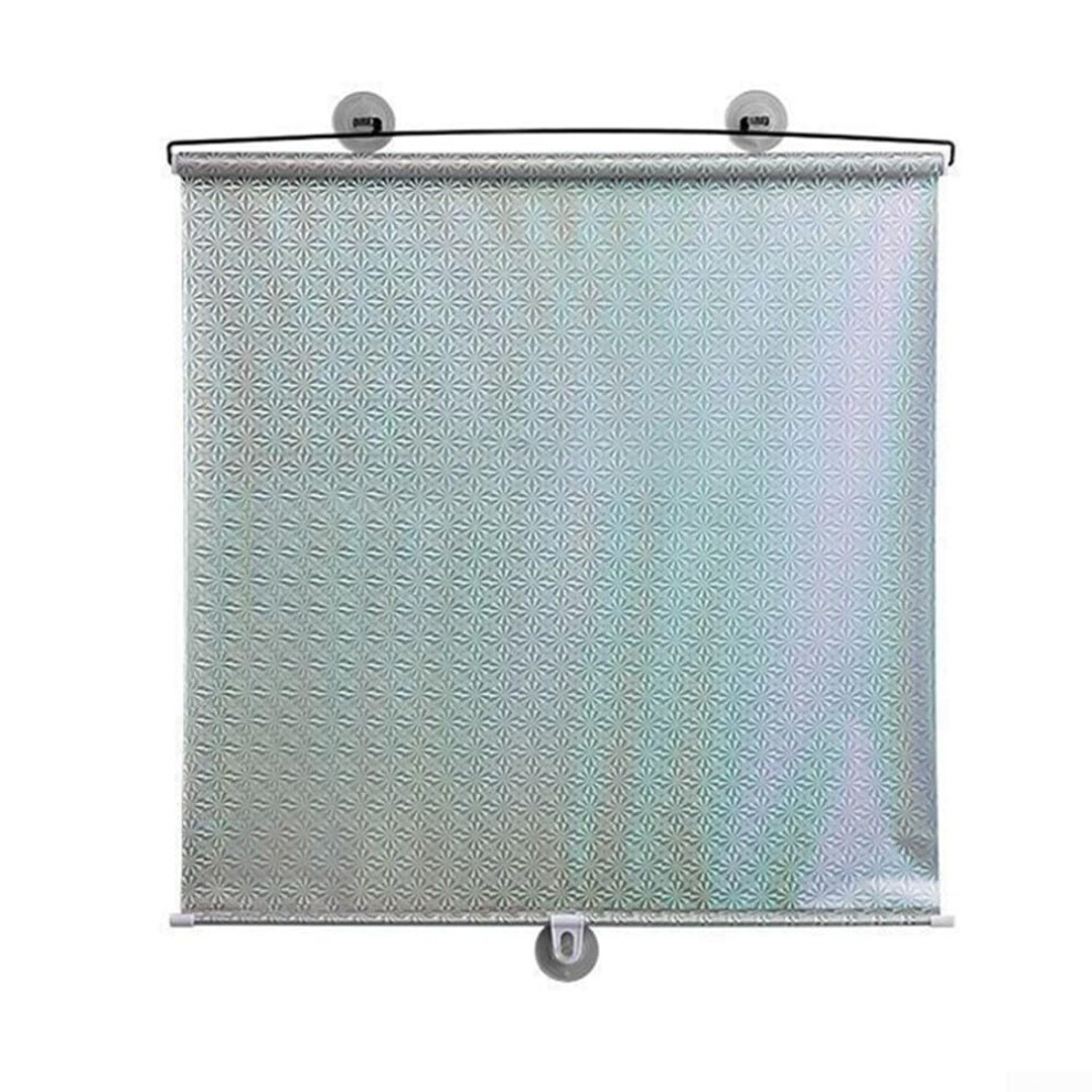 Retractable Roller Blinds No Punch Sunshade Solution 125X50 Cm For Domestic And Automotive Use 9354506454661