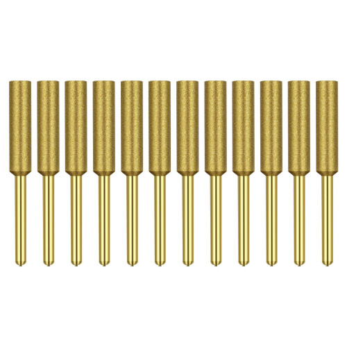Diamond Chainsaw Sharpener Titanium Plated Burr Stone 12 Pcs 7/32"