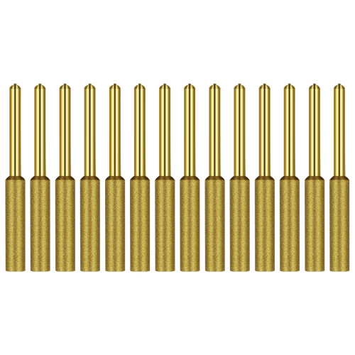 Diamond Chainsaw Sharpener Titanium Plated Burr Stone 12 Pcs 3/16"