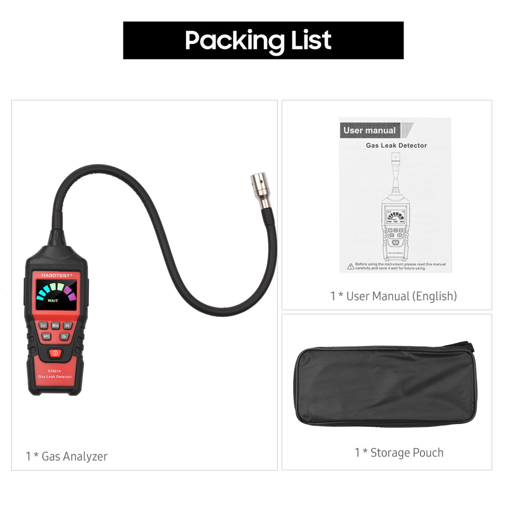 Habotest Ht601a Portable Gas Analyzer Methane Leak Detector Ppm Alarm 610830862565