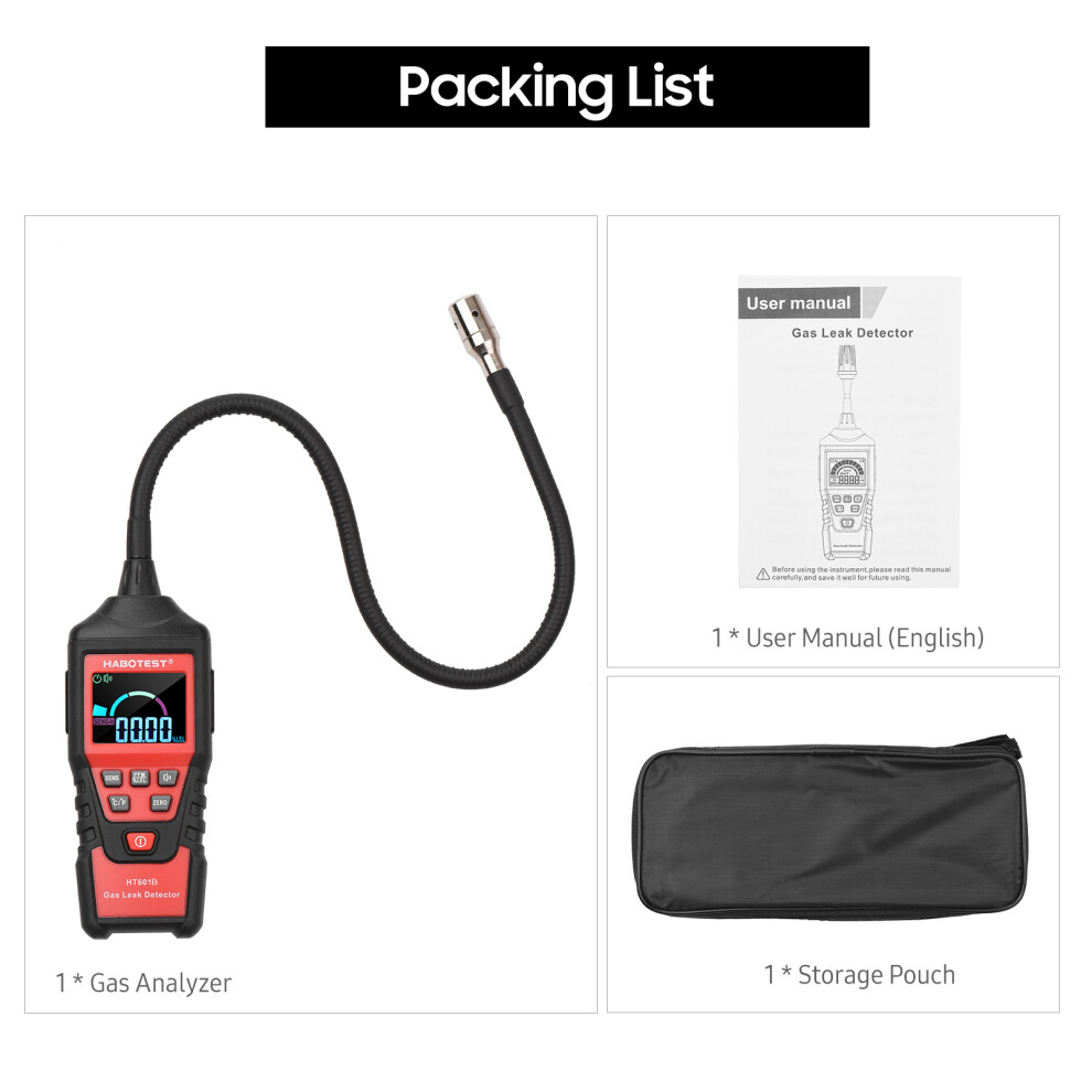 Habotest Ht601b Portable Gas Analyzer Ppm Methane Leak Detector 610830862558