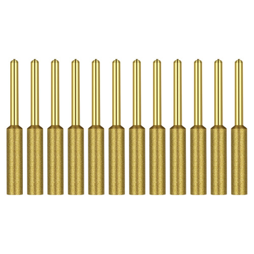 Diamond Chainsaw Sharpener Titanium Plated Burr Stone 12 Pcs 7/32" 1