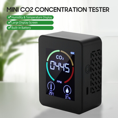 2,8" LCD CO2-Messgerät, Luftfeuchte, Temp, 1200mAh 2