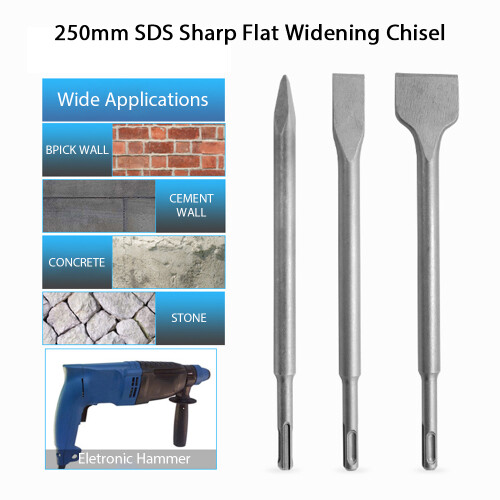 5PCS 250mm SDS S-harp Chisel Brick Stone Concrete Widening 1