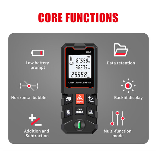 ANENG 60m Laser Measure LCD Digital Bubble Level 1