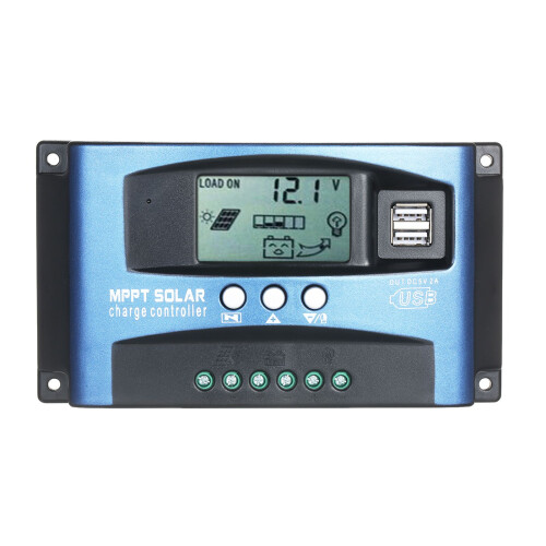 MPPT Solarladeregler LCD Dual USB 12V/24V Auto