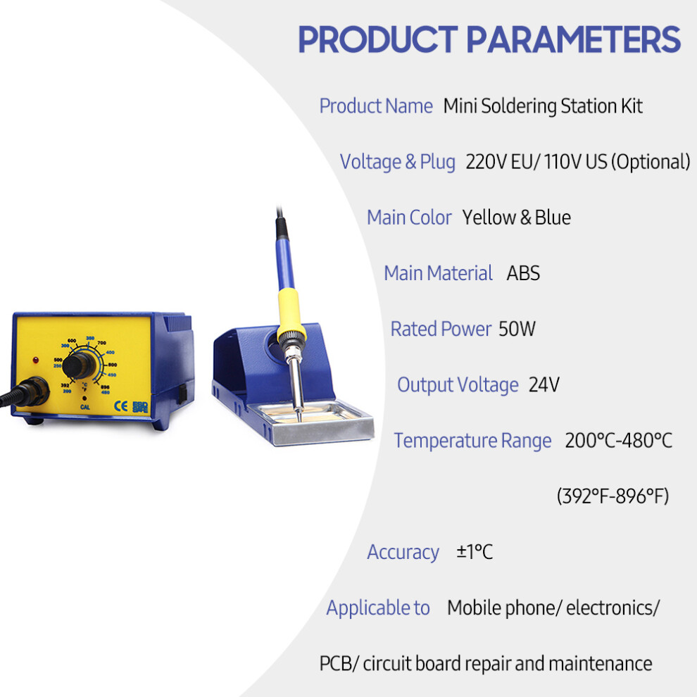 50W Mini Soldering Station 200-480 Quick Heating For Phone Repair 610830852979