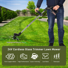 24V Cordless Grass Trimmer 2 Pack 7500mAh Multi-Function