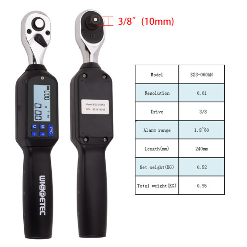 3/8" Digitaler Drehmomentschlüssel LED Warnung