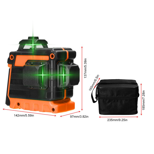 Mini 12-Linien grüner Laserwaage 3 selbstnivellierend USB 2