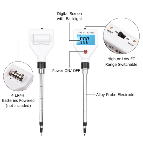 Digitaler Boden-EC-Meter mit Hintergrundbeleuchtung, tragbar 2
