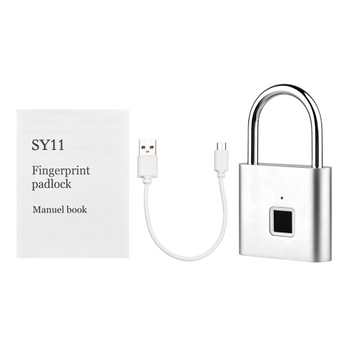 Smart Fingerprint Padlock 20 Users IP56 Rechargeable