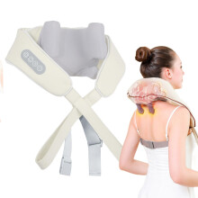 Thermatouch Neck Massager and Back Massager, Upgraded 6-Head Deep Tissue 4D Massage Technology, White