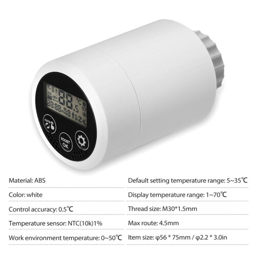 Intelligent Temp-Control-Ventil Thermostat ZigBee APP Fernbedienung