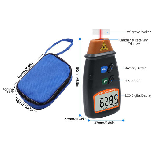 Handlaser-Tachometer, 2,5-99.999 U/min 1