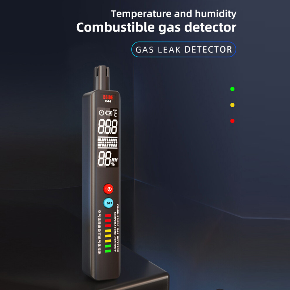 Handheld Gas Leak Detector Combustible Alarm Temp Humidity Storage Bag 610830848804