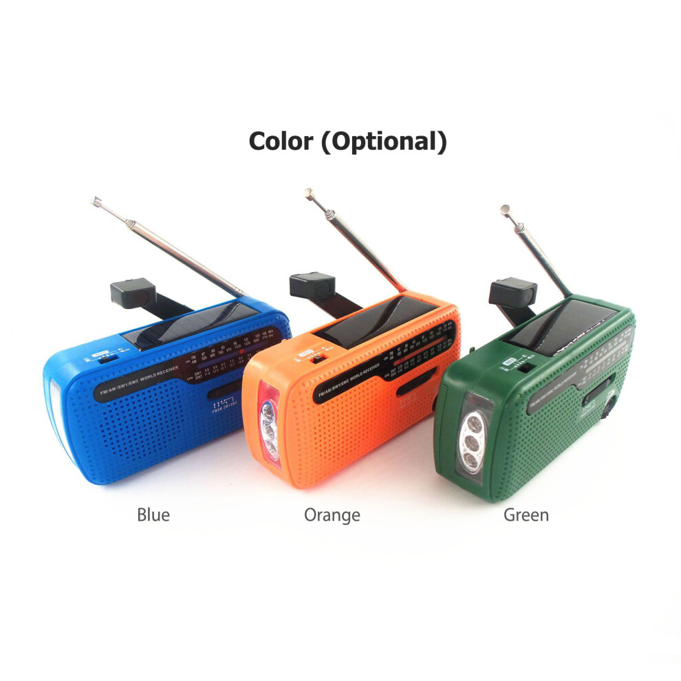 Hand Crank Solar Emergency Radio 1200Mah Flashlight Am/Fm/Sw Speaker 610830850128