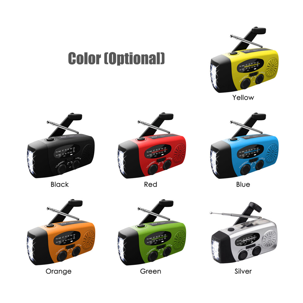 Hand Crank Solar Emergency Radio 2000Mah Am/Fm Flashlight Power Bank 610830850258