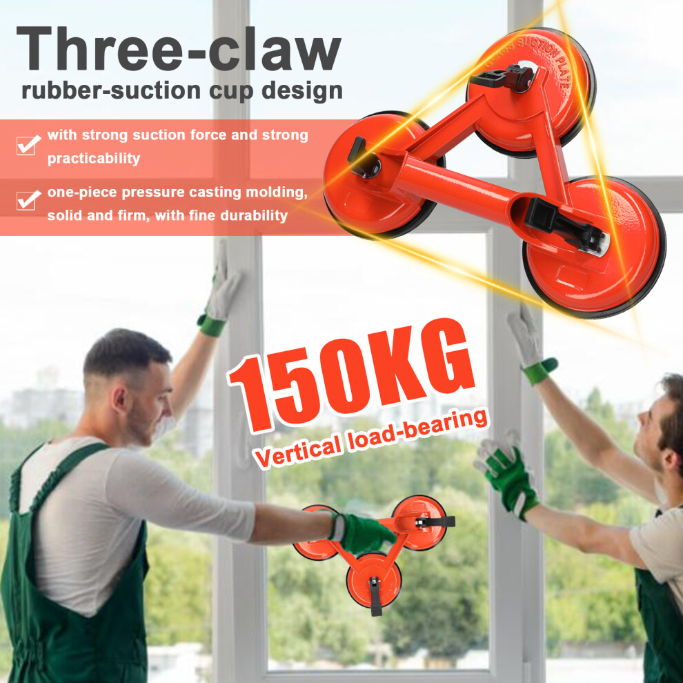 Vacuum Suction Cup Aluminum Alloy 3-Claw Grip Sucker 323163114989