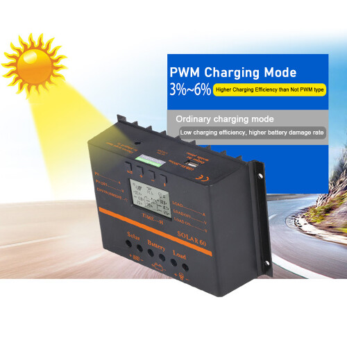 40A PWM Solarladeregler 12V/24V LCD USB 2